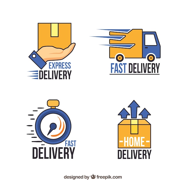 Collection of delivery logo templates