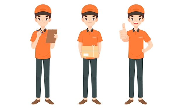 Vector collection of delivery man character