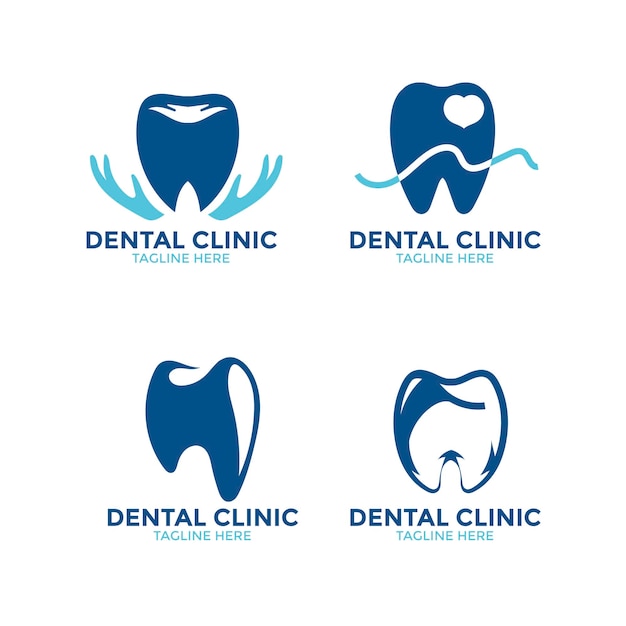 Vector collection of dental clinic emblem design template