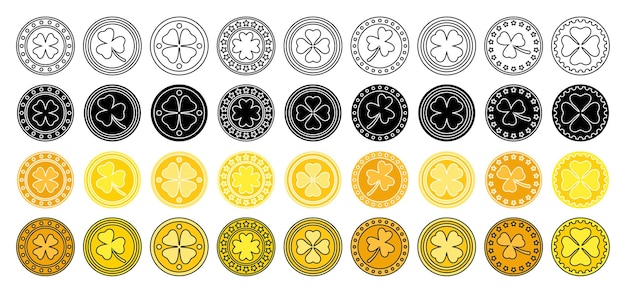 Vector collection of design elements for coin