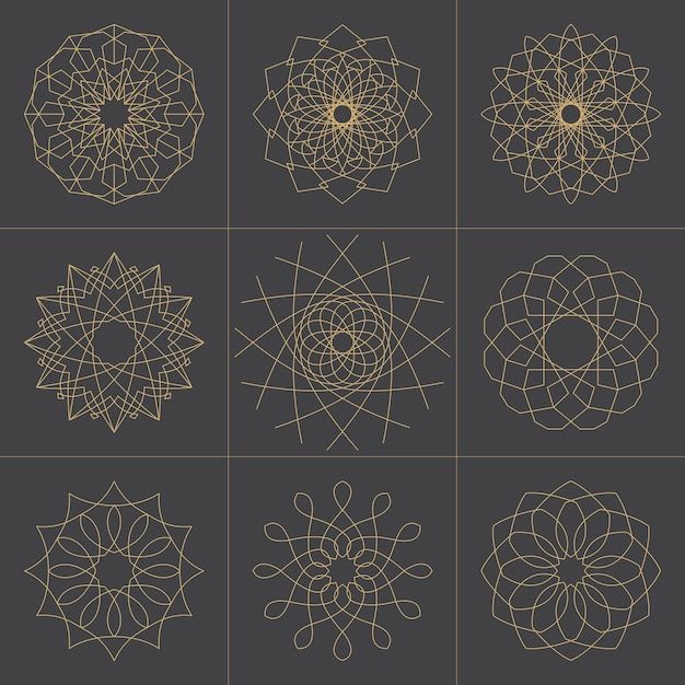 Collection of design elements geometric shapes