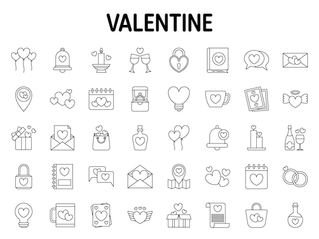 Collection of design elements for Valentine day