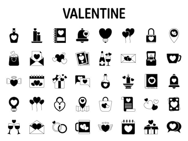 Коллекция элементов дизайна на день святого Валентина