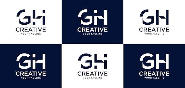 문자 G와 H에 대한 디자인 영감 컬렉션