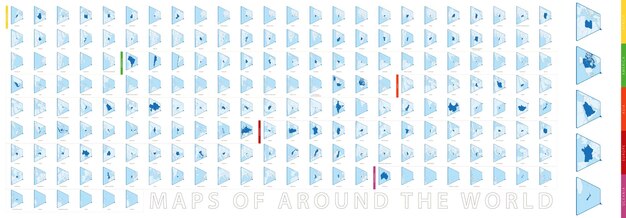 五大陸すべての詳細な国地図のコレクション