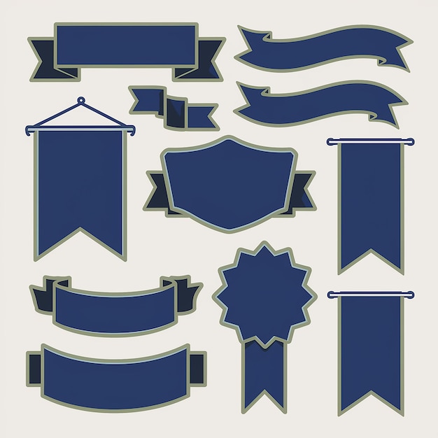 a collection of different banners including one with the other with the blue and white