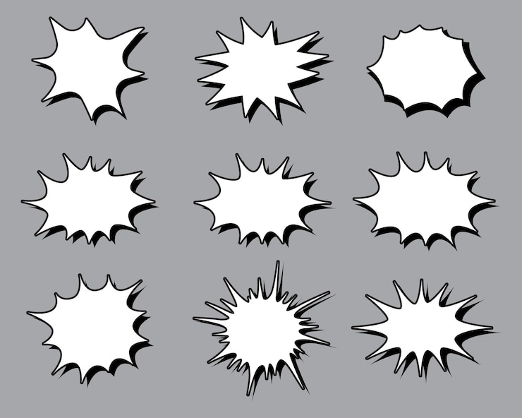Vector collection of different comic text bubble cartoon
