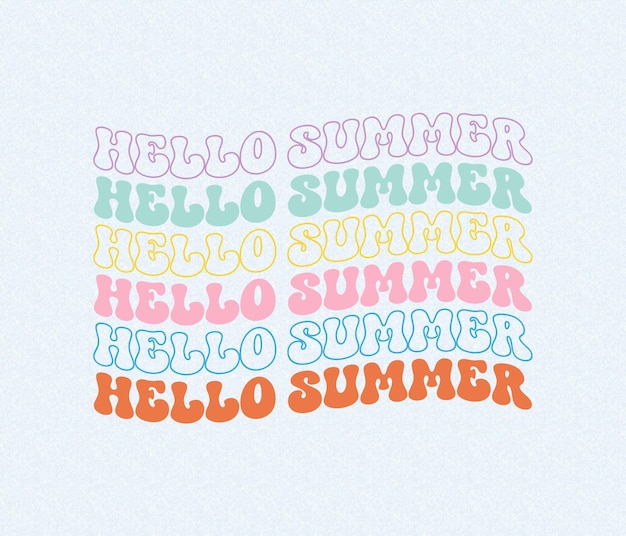 Vector a collection of different fonts with the word hello summer on them.