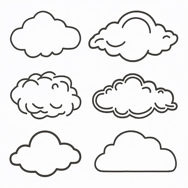 a collection of different images of different clouds