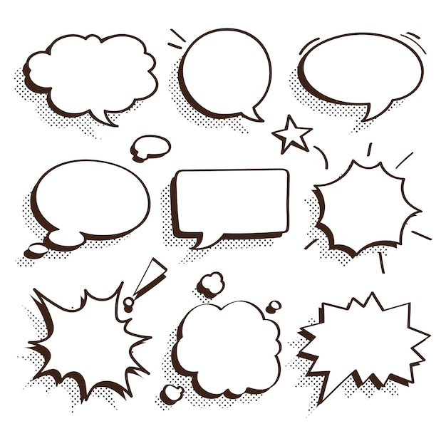 a collection of different images including speech bubbles a sign a speech bubble