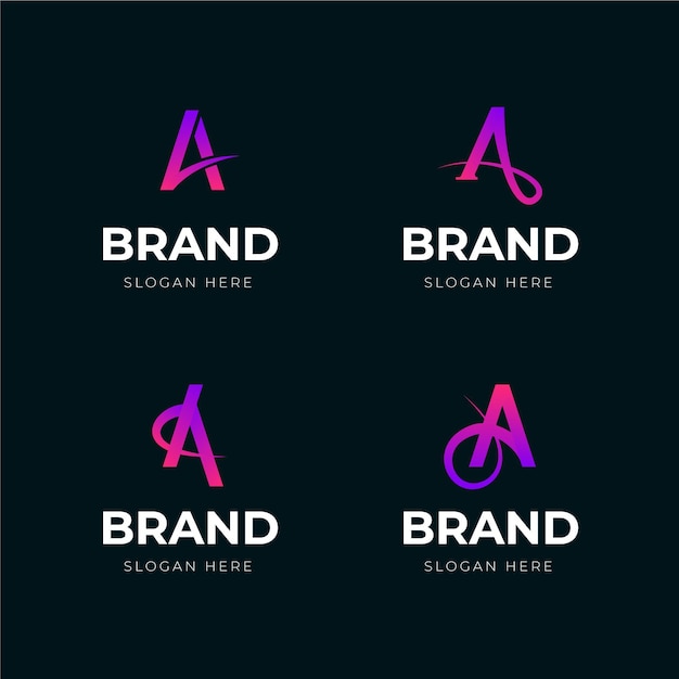 Vector collection of different a logos