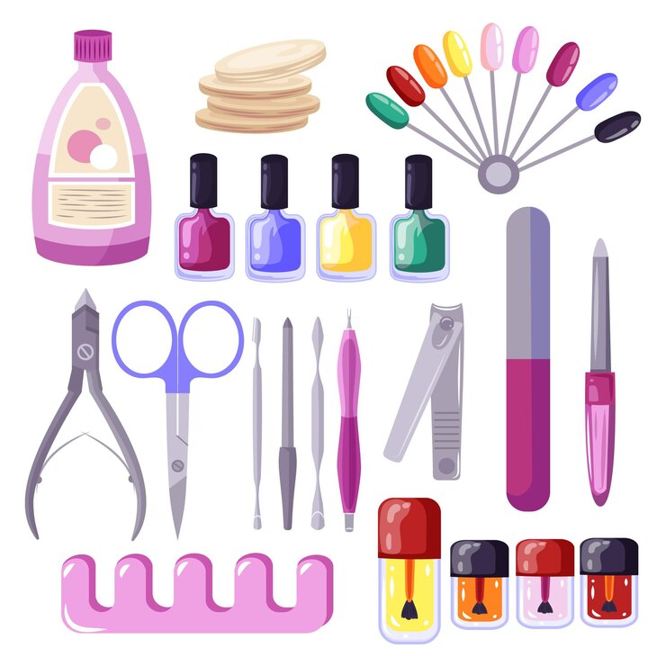 Vector collection of different manicure tools