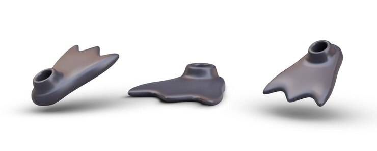 Vector collection of different rubber black driver fin in different positions