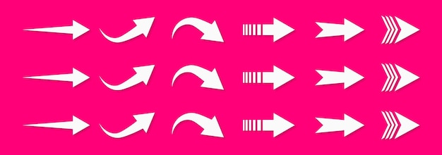Collection of different shape arrows set of arrows icons