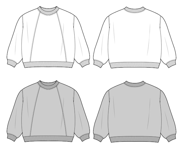 Vector a collection of different styles of sweaters.