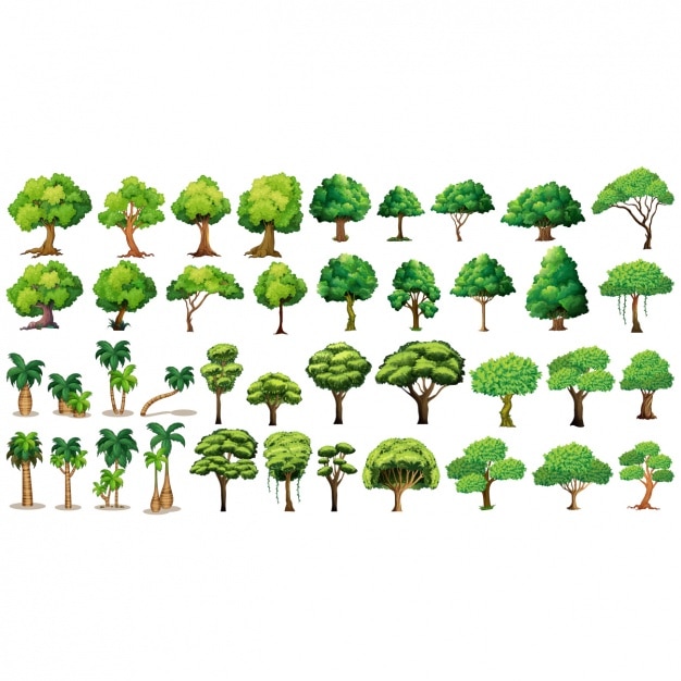 Vector collection of different trees