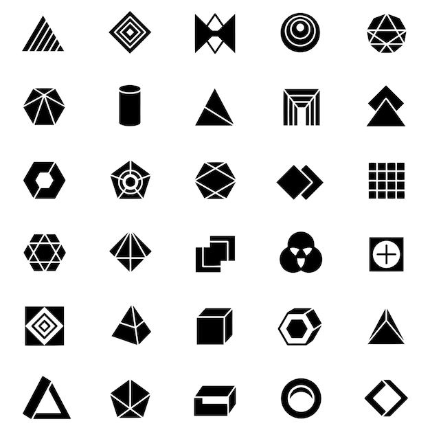 Vector a collection of different types of logos including diamond and triangle