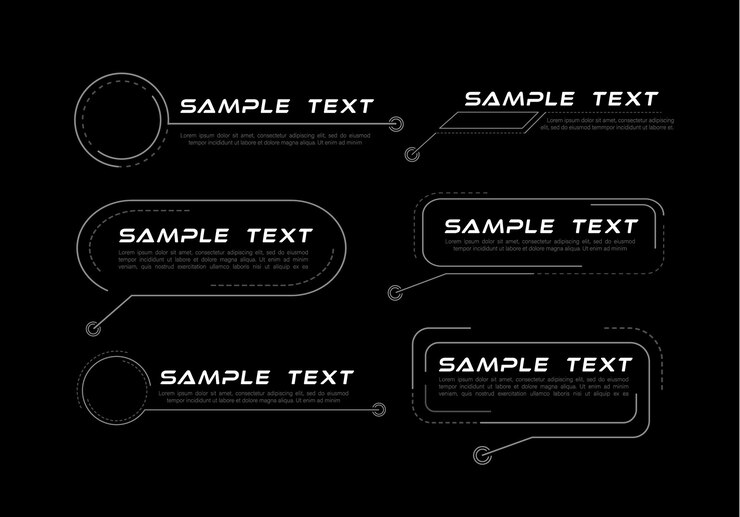 Vector collection of digital callouts titles