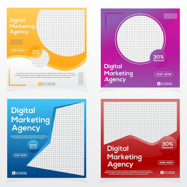 Vector collection digital marketing concept illustration