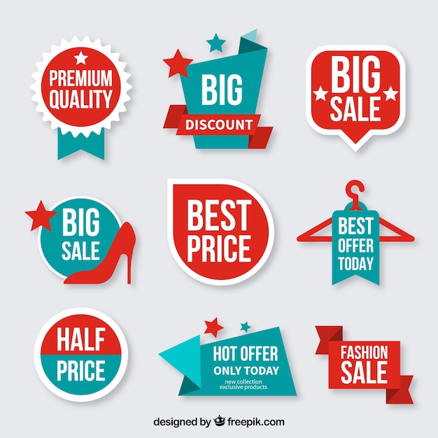 Vector collection of discount badges