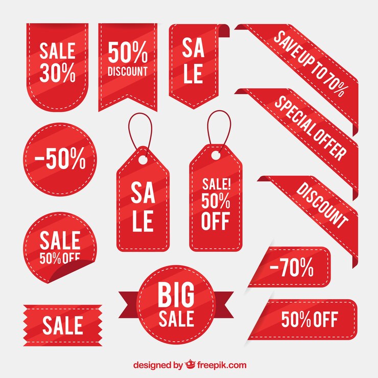 Vector collection of discount stickers