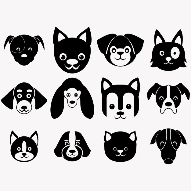 Vector collection of dog logos