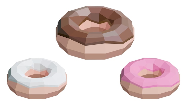 Vector collection of donuts isolated on white background donuts with chocolate frosting and sprinkles