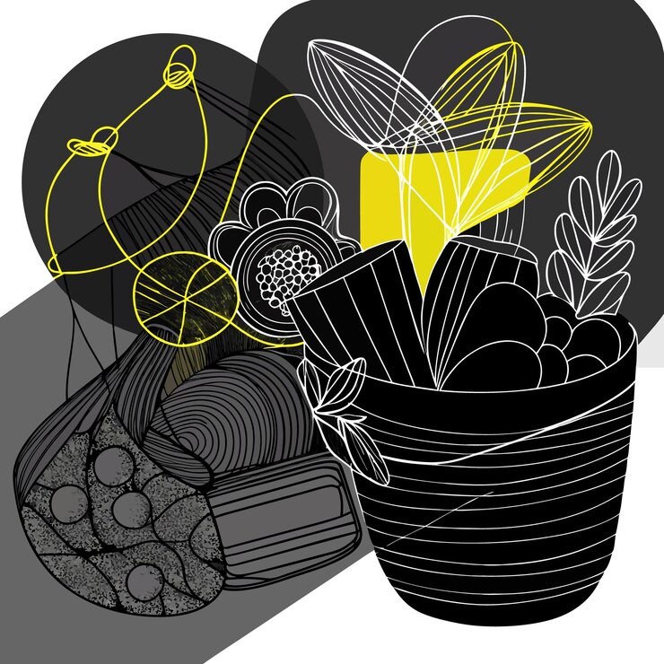 Vector collection of doodle ecommerce products