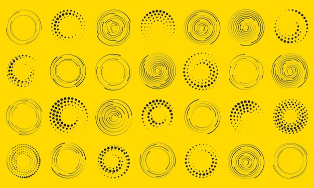 Collection of dotted circles