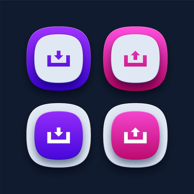 Collection of download and upload icons