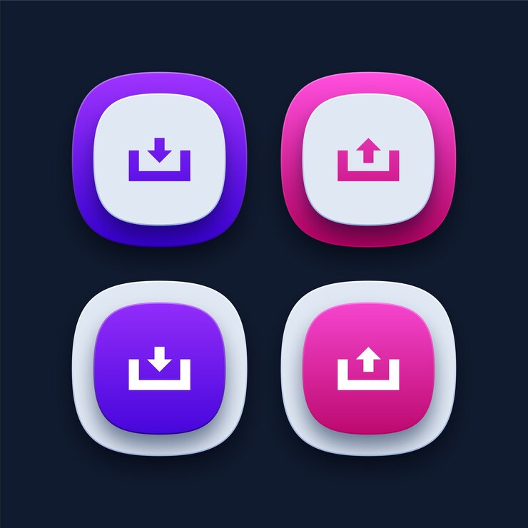Vector collection of download and upload icons