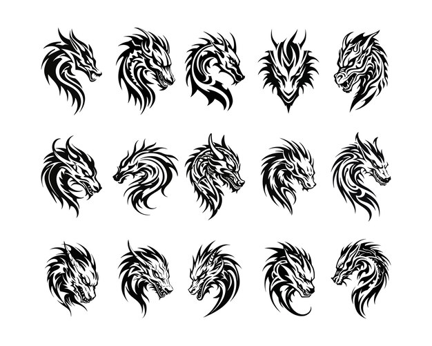 Dragon Tattoo Design - White background - PNG File Download High Resolution