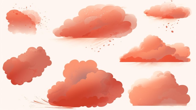 Vector a collection of drawings of clouds and the words  the word cloud