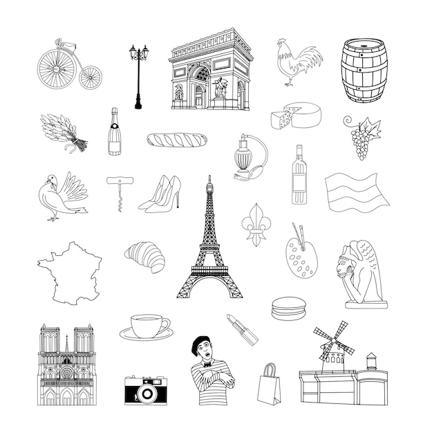 Collection of drawings of france