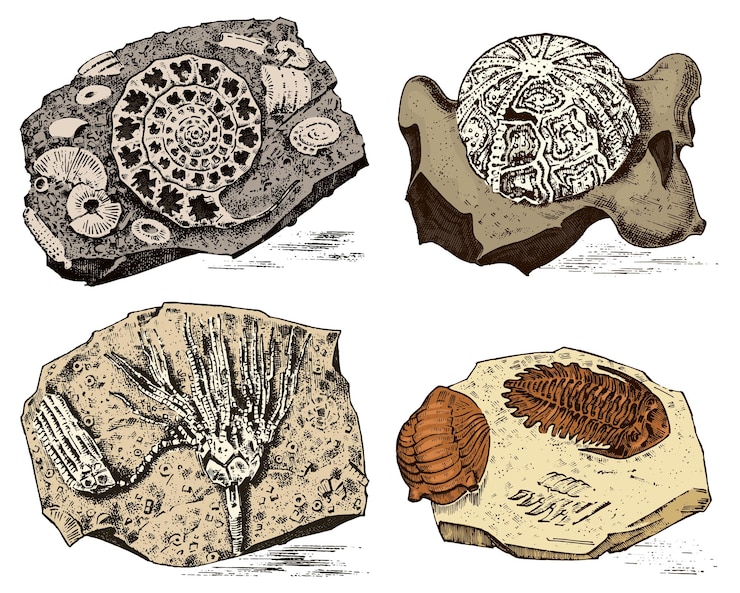 Vector a collection of drawings from the book & amp ; quot ; the first of the mushrooms & amp ; quot ;.
