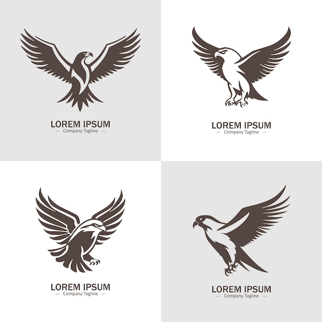 Premium Vector | Collection of Eagle icons Logo of hawk Hawk simple