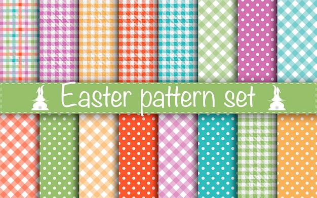 Collection Easter pattern for scrapbook and wrapping paper. 