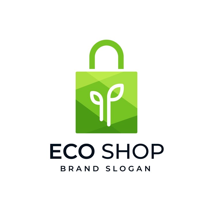 collection of eco bag logo design template