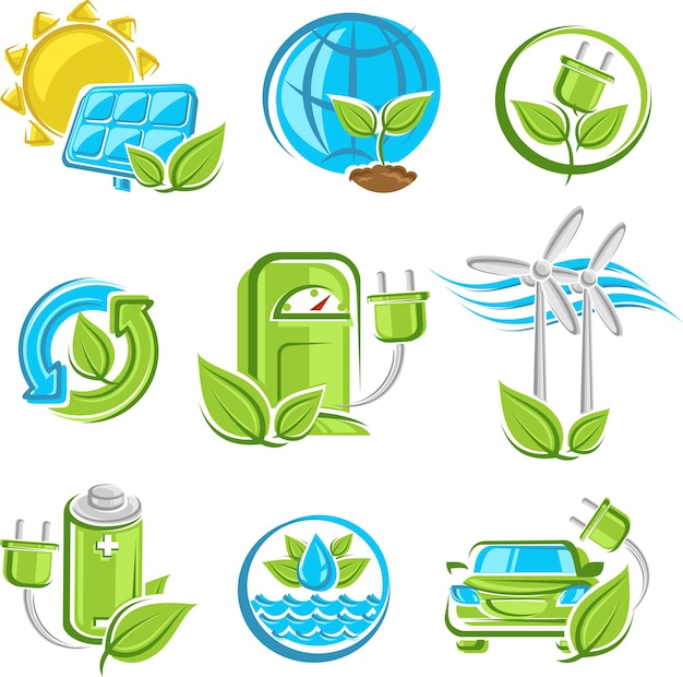 Vector collection ecology icons vector