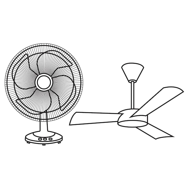 Electrical Fan Is Working Vector Cartoon, Illustration Isolated On White  Background. Hand Drawn, Sketch Style. Fan, Vector Sketch Illustration  Royalty Free SVG, Cliparts, Vectors, and Stock Illustration. Image  163699181.