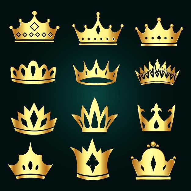 collection of elegant golden crowns for royal celebrations