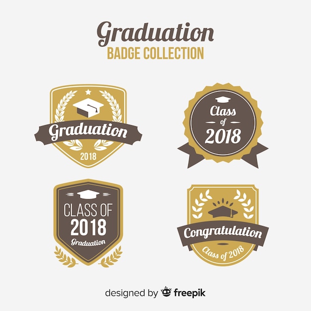 Vector collection of elegant graduation badges