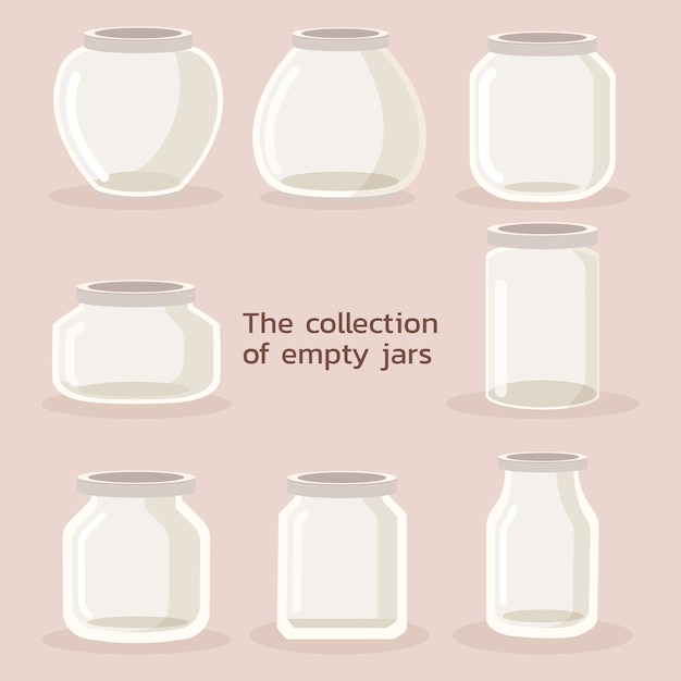 Vector the collection of empty jars