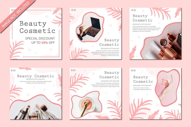collection of eps instagram posts for skin care products and cosmetics