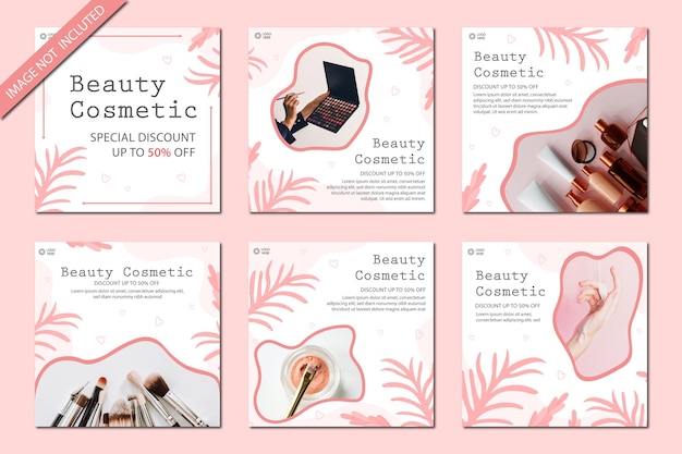 Collection of eps instagram posts for skin care products and cosmetics