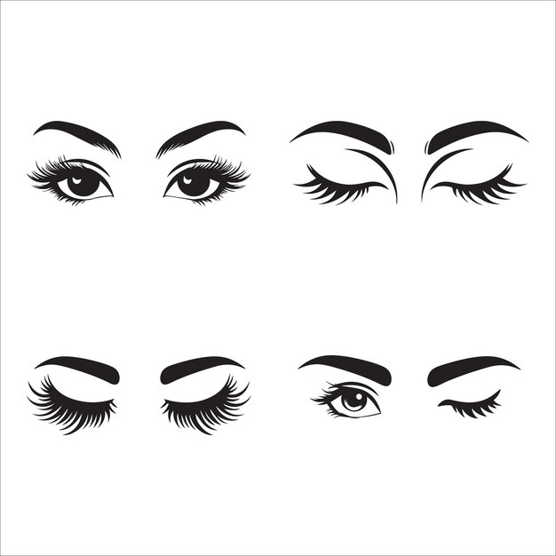 Коллекция иллюстраций Eye Vector в черно-белом