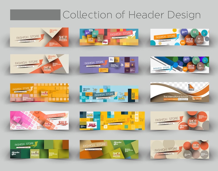 Vector ファッションセール割引スタイルのウェブサイトバナーのコレクション