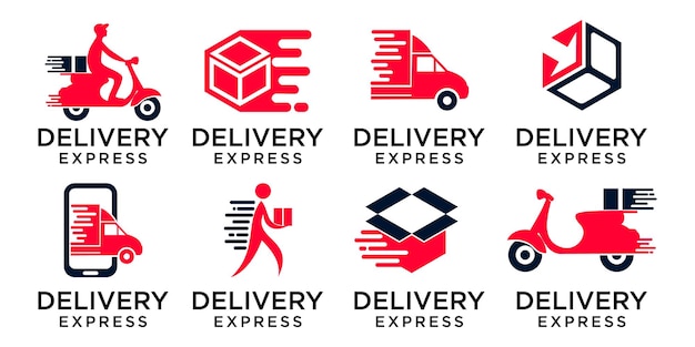 Collection of fast delivery logo templates