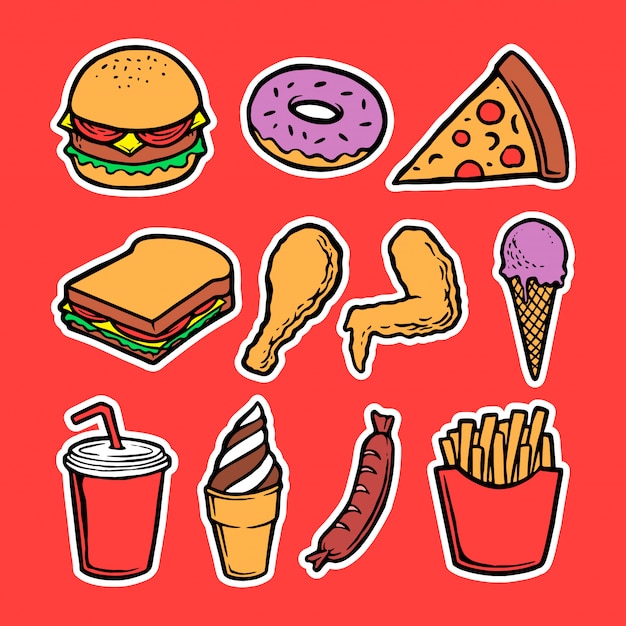 collection of fast food element