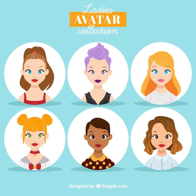 Collection of female avatar